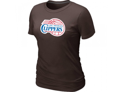 Women Los Angeles Clippers Big & Tall Primary Logo Brown T-Shirt