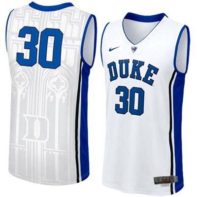 NEW Duke Blue Devils #30 Men's Swingman Aerographic Elite Basketball Jersey - White