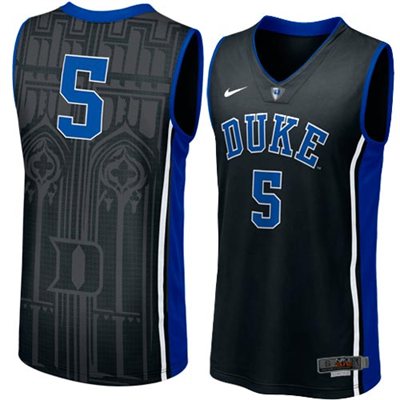 NEW Duke Blue Devils #5 Men's Swingman Aerographic Elite Basketball Jersey - Black