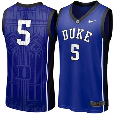 NEW Duke Blue Devils #5 Elite Aerographic Replica Basketball Jersey - Duke Blue