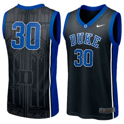 NEW Duke Blue Devils #30 Elite Aerographic Replica Basketball Jersey - Black