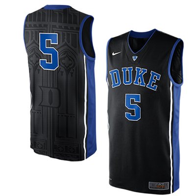 NEW Duke Blue Devils #5 Authentic Elite Basketball Jersey - Black