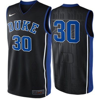 NEW Duke Blue Devils #30 Elite Replica Basketball Jersey - Black