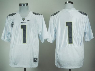 Oregon Ducks No.1 Fan White Pro Combat Pac-12 College Football NCAA Jerseys