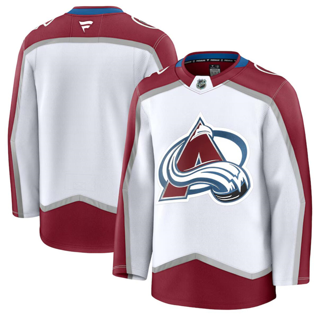 Men's Colorado Avalanche Blank White 2024-25 Away Stitched Jersey