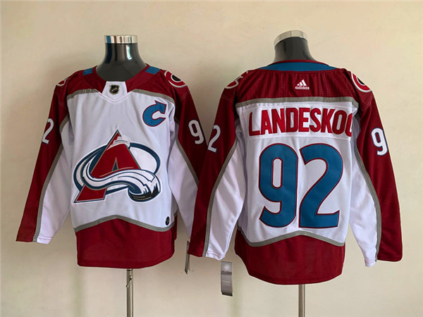 Men's Colorado Avalanche #92 Gabriel Landeskog White Stitched Jersey