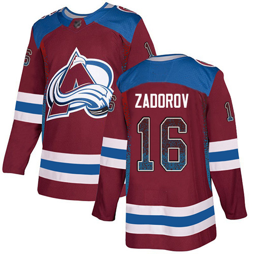 Avalanche #16 Nikita Zadorov Burgundy Home Authentic Drift Fashion Stitched Hockey Jersey