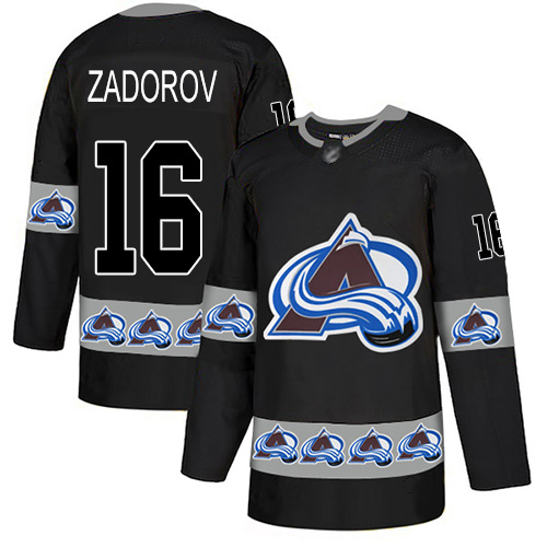 Avalanche #16 Nikita Zadorov Black Authentic Team Logo Fashion Stitched Hockey Jersey