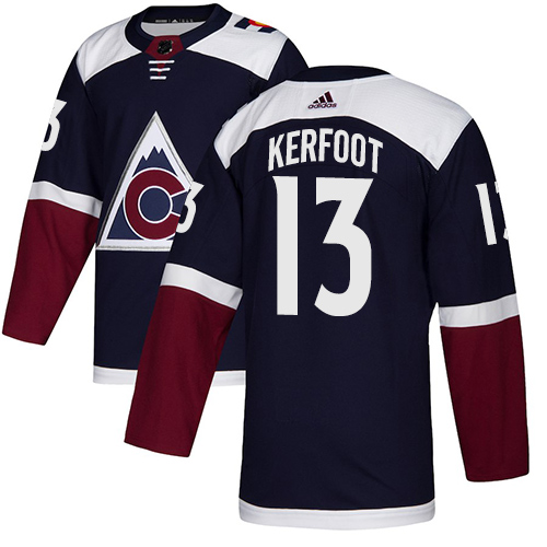 Avalanche #13 Alexander Kerfoot Navy Alternate Authentic Stitched Hockey Jersey