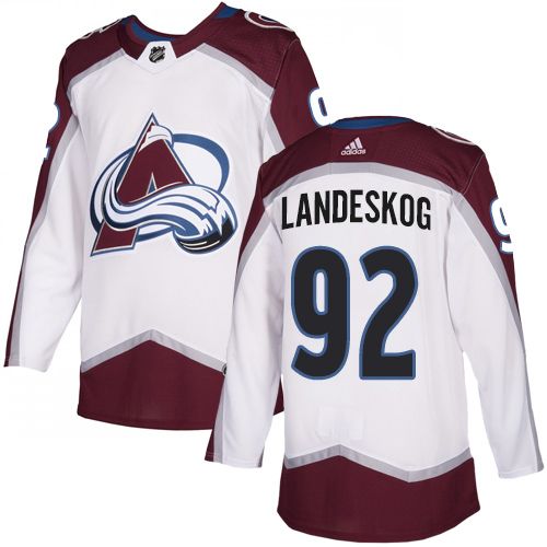 Avalanche #92 Gabriel Landeskog White Road Authentic Stitched Hockey Jersey