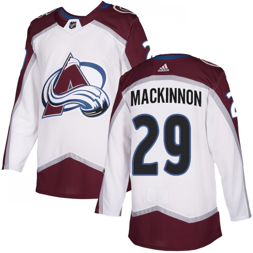 Avalanche #29 Nathan MacKinnon White Road Authentic Stitched Hockey Jersey