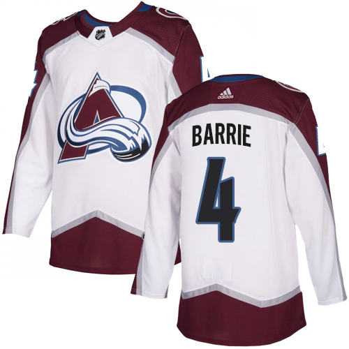 Avalanche #4 Tyson Barrie White Road Authentic Stitched Hockey Jersey