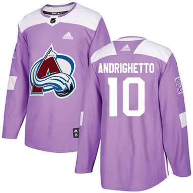 Adidas Avalanche #10 Sven Andrighetto Purple Authentic Fights Cancer Stitched NHL Jersey