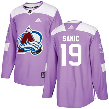 Adidas Avalanche #19 Joe Sakic Purple Authentic Fights Cancer Stitched NHL Jersey