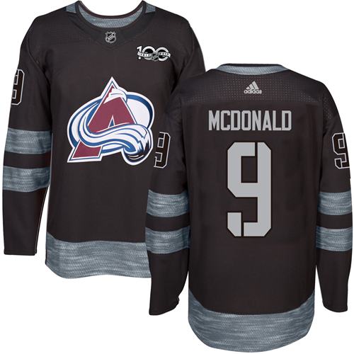 Adidas Avalanche #9 Lanny McDonald Black 1917-2017 100th Anniversary Stitched NHL Jersey