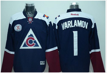 Colorado Avalanche #1 Semyon Varlamov Navy Blue Alternate Stitched NHL Jersey