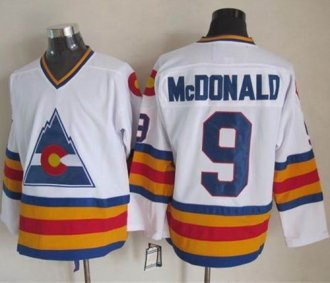 Colorado Avalanche #9 Lanny McDonald White CCM Throwback Stitched NHL jersey