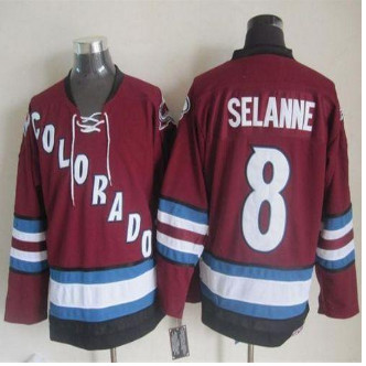 Colorado Avalanche #8 Teemu Selanne Red CCM Throwback Stitched NHL Jersey