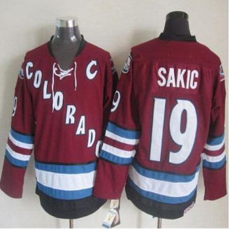 Colorado Avalanche #19 Joe Sakic Red CCM Throwback Stitched NHL Jersey