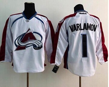 Colorado Avalanche #1 Semyon Varlamov White Stitched NHL Jersey