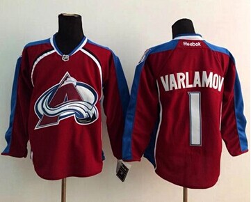 Colorado Avalanche #1 Semyon Varlamov Red Stitched NHL Jersey