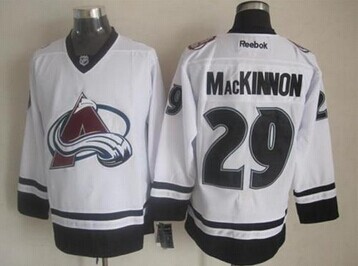 Colorado Avalanche #29 Nathan MacKinnon White Fashion Stitched NHL Jersey