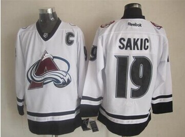 Colorado Avalanche #19 Joe Sakic White Fashion Stitched NHL Jersey