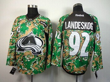 Colorado Avalanche #92 Gabriel Landeskog Camo Veterans Day Practice NHL Jersey