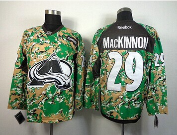 Colorado Avalanche #29 Nathan MacKinnon Camo Veterans Day Practice NHL Jersey