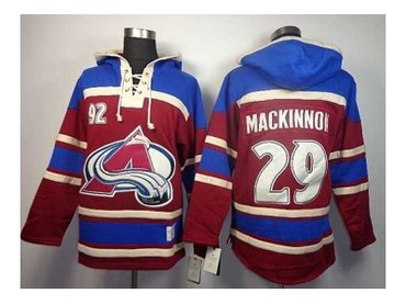 nhl jerseys colorado avalanche #29 mackinnon red-blue[pullover hooded sweatshirt]