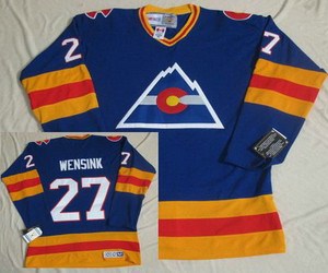 nhl jerseys colorado avalanche #27 wensink blue(ccm throwback)