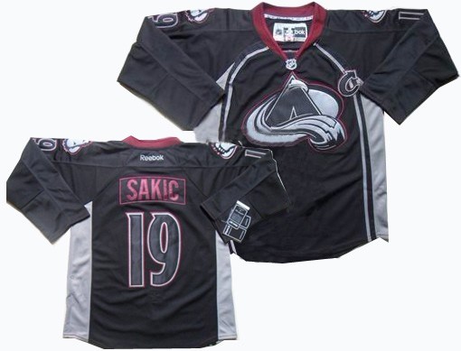 colorado avalanche 19 joe sakic c patch black ice jerseys