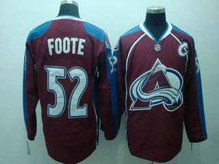 nhl jerseys colorado avalanche 52 foote dark red jerseys