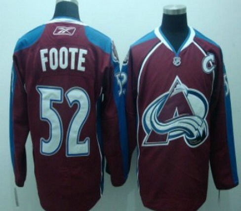 colorado avalanche #52 foote red with c patch jersey