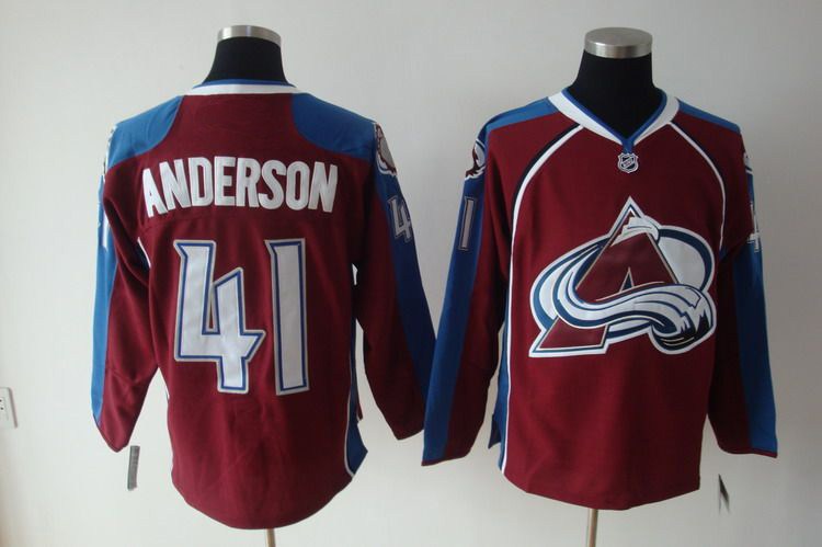 nhl colorado avalanche #41 anderson (red blue)