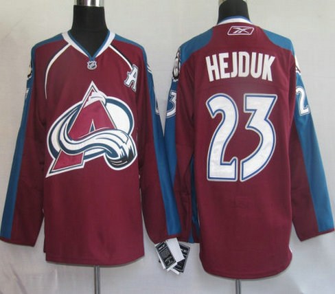 nhl jerseys colorado avalanche 23# hejduk red