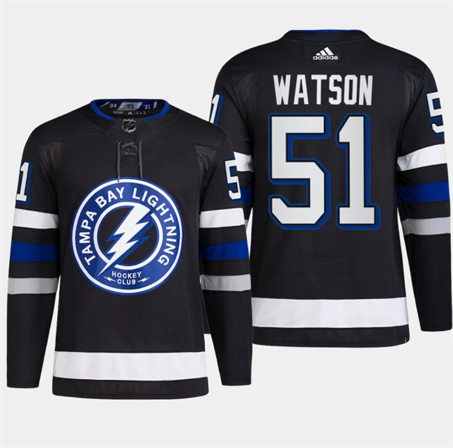 Men's Tampa Bay Lightning #51 Austin Watson Black Alternate Premier Breakaway Stitched Jersey