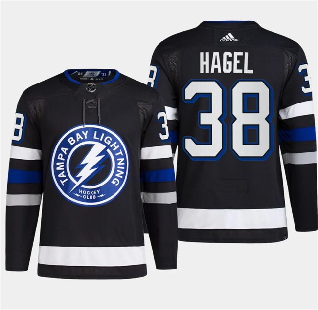 Men's Tampa Bay Lightning #38 Brandon Hagel Black Alternate Premier Breakaway Stitched Jersey