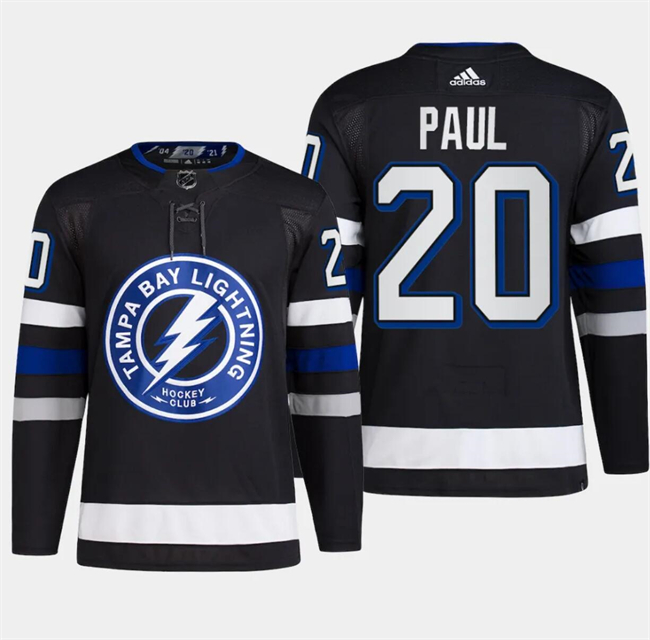 Men's Tampa Bay Lightning #20 Nicholas Paul Black Alternate Premier Breakaway Stitched Jersey