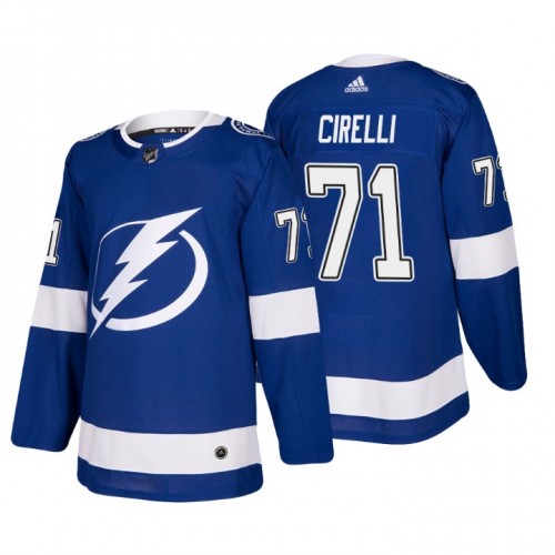 Men's Tampa Bay Lightning#71 Anthony Cirelli Blue Stitched Jersey