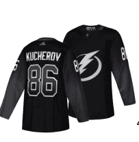 Lightning #86 Nikita Kucherov Black Alternate Adidas Jersey