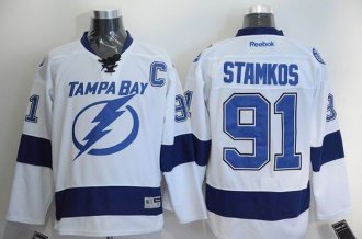 Tampa Bay Lightning #91 Steven Stamkos White New Road Stitched NHL Jersey