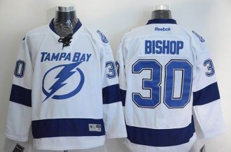 Tampa Bay Lightning #30 Ben Bishop White Stitched NHL Jersey