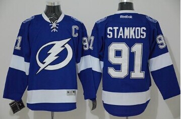 Tampa Bay Lightning #91 Steven Stamkos Blue Stitched NHL Jersey