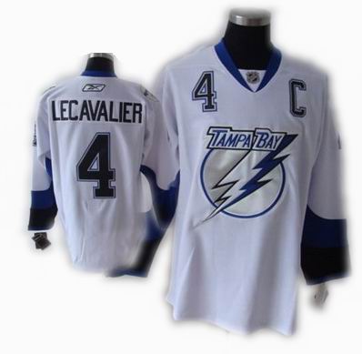 NHL Tampa Bay Lightning #4 Vincent Lecavalier White With C patch Jersey