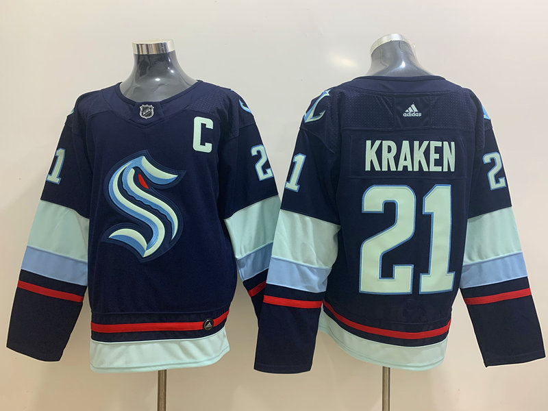 Seattle Kraken 21 Kraken Navy Adidas Jersey