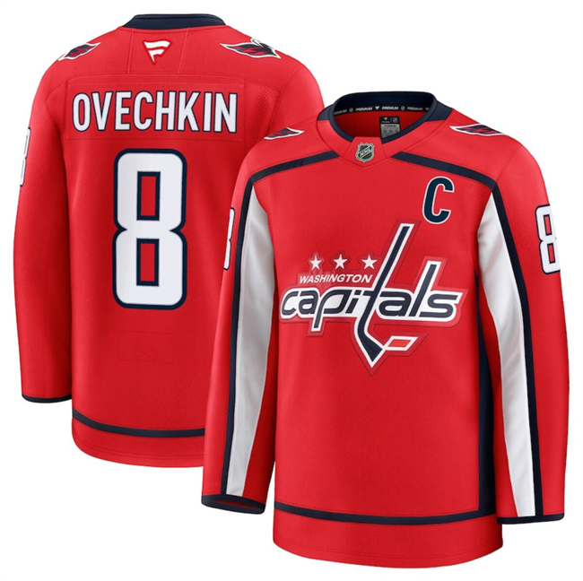 Men's Washington Capitals Active Player Custom Red 2024-25 Home Stitched Hockey Jersey