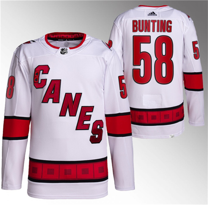 Men's Carolina Hurricanes #58 Michael Bunting White Stitched Jersey