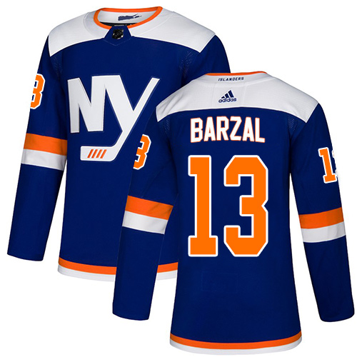 Islanders #13 Mathew Barzal Blue Alternate Authentic Stitched Hockey Jersey