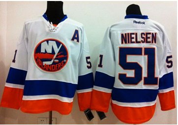 New York Islanders #51 Frans Nielsen White Stitched NHL Jersey